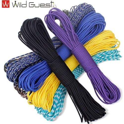 Length 50 M Dia: 2mm Solid Parachute Cord Lanyard Rope Mil Spec Type One Strand Climbing Camping Survival Equipment Paracord