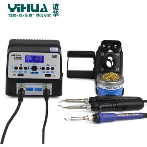 Double Tweezers Soldering Iron Station Hihg Power Soldering Machine Tools Set YIHUA 938BD