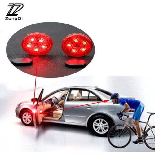 ZD Car Door Warning Signal Crash Strobe Light 5 LED Stickers For Audi A4 B7 B5 A6 C6 Q5 TT Honda Civic 2006-2011 Fit Accord CRV