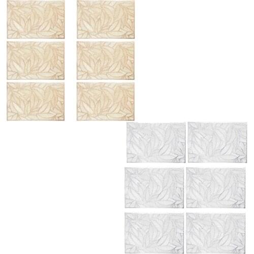 Rectangular Insulation Placemat Nordic Style Hollow Western Table Mat Hotel Restaurant Leaf Decoration Table Mat