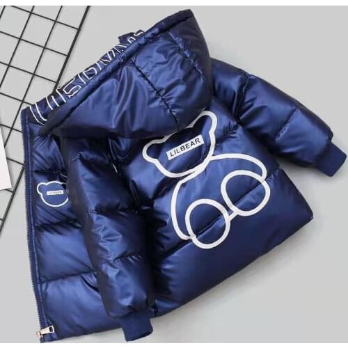 Autumn And Winter Hooded Children Girls Down Jacket Solid Color Warm Childrens Jacket Boys 2-9 Years Old Jacket Snow Jacket