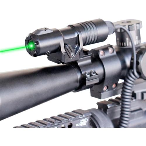 Adjustable Low/High Power IR/Green Laser Designator Hunting Picatinny Rail Rifle Laser Sight with Pressure Switch