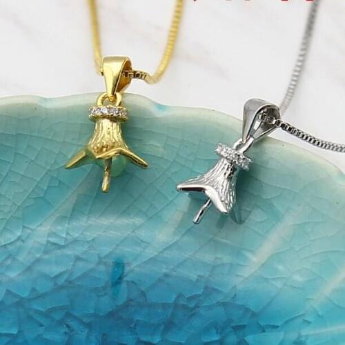 Silver and Gold Pendant Mounts, Pendant Findings Settings Jewelry Parts Fittings Accessories for Pearls, Corals, Jade Beads