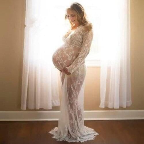 SexeMara Maternity photography props Maternity dress Lace Maternity gown Fancy shooting photo Pregnancy Clothing Ropa Premama