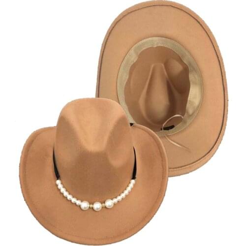 Cowboy Fedora Hat Mens Wool Felt Ladies Mens Rolled Edge Cowgirl Jazz Hat with Leather Fedora Hat Knight Hat Large Panama