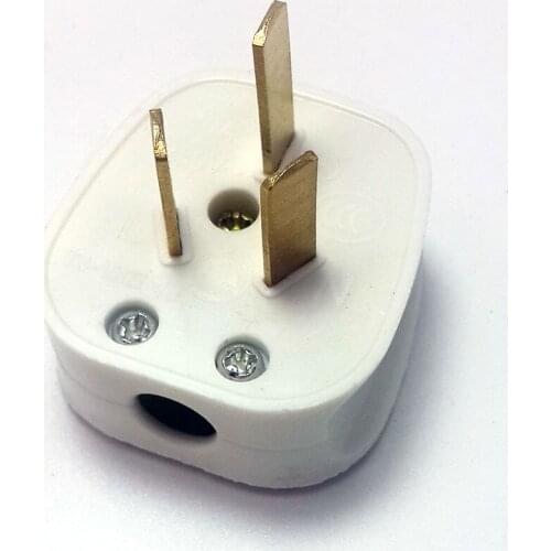 Three claw 250V10A power plug socket plug copper feet for L, N and ground