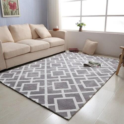 Nordic Geometric Living Room Carpet Sofa Coffee Table Mat Large Home Thick Carpet Modern Concise Bedside Carpet Rugs Bedroom