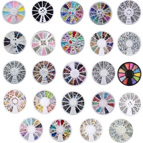 Nail Rhinestone Gold Silver Mixed Colorful Crystal Nail Studs Beads 3D Art Decorations Accessories