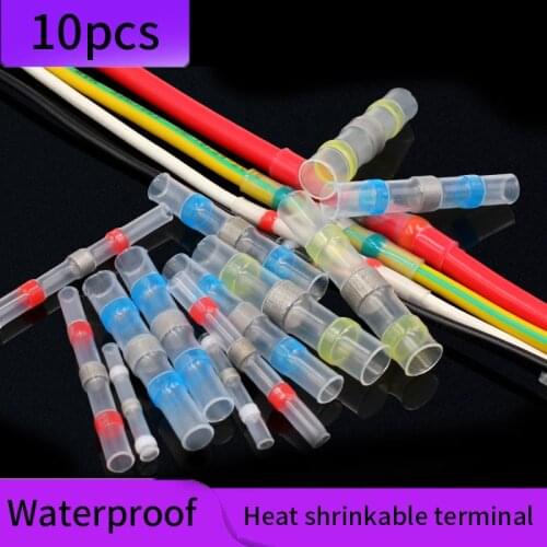 10/20/50PCS Heat Shrink Soldering Sleeve Terminals Insulated Waterproof Solder Electrical Wire Connector Butt Connectors Kit