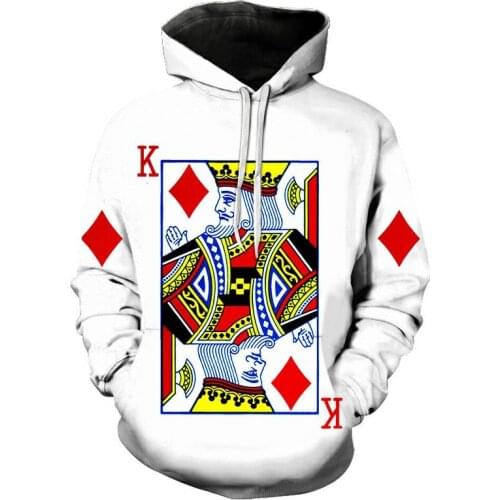 Novelty clown 3d hoodie Men Joker Poker men hoodies sweatshirts Funny sweatshirt Hip Hop Mens Clothes hoodies men Tops