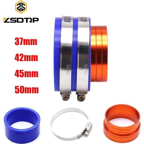 ZSDTRP Universal 37mm 42mm 45mm 50mm Motorcycle Carburetor PWK Intake Manifold CNC Aluminum Air Filter Joint Interface Adapter