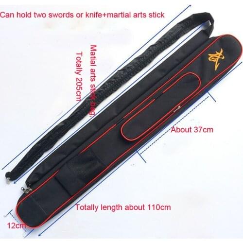 Top quality Oxford embroidery wu wushu sword bags knifetai chi kendo kung fu bag multi-function martial arts stick package 110cm