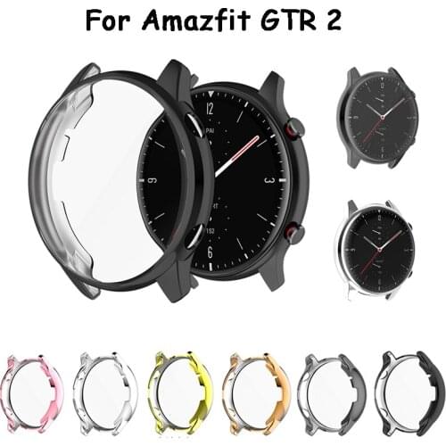TPU Screen Protector Case Cover For Xiaomi Huami Amazfit GTR 2 Smart Watch Shell Full Cover Plating Protection Bumper Cases