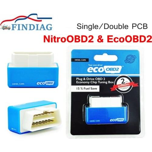 10pcs/lot Nitro OBD2 EcoOBD2 15% Fuel Save More Power ECU Chip Tuning Box Full Chip NitroOBD2 for Benzine Diesel Cars Plug&Drive