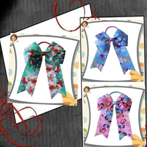 20pcsFree Shipping lot Kids4.5" Cheer Bows, Three Layers Cheerleading Bow,Girl Elastic Band With Ponytail,Sequin Hairbows