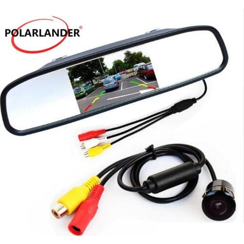 5 inch LCD TFT 800*480 display Car Mirror Monitor with Rear view parking reversing Camera 2 Video Input