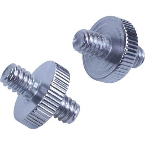 5 Pieces 1/4 inch Male to 1/4 inch Male Threaded Screw Adapter for Camera Cage/Shoulder Rig/Tripod/Socket Studio/Lighting Equipm