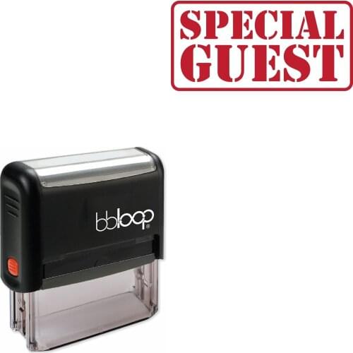 Bbloop 'SPECIAL GUEST' Self-Inking Office Stamp, Rectangular Military Stencil Style