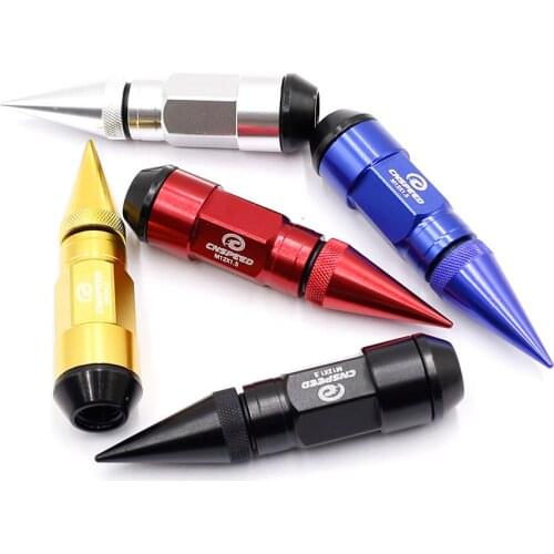 CNSPEED 20PCS Wheel Nuts Aluminum and Iron Extended Tuner M12x1.5 93MM Wheel Lug Nuts With Spike For Wheels Rims YC101152