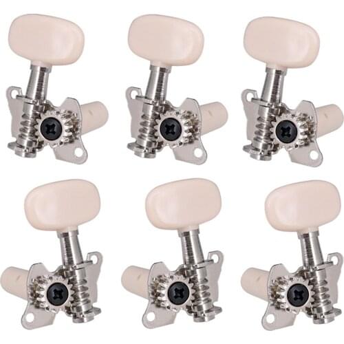 Acoustic Guitar Open Silver Metal Machine Head, Guitar String Tuning Peg 3L, 3R