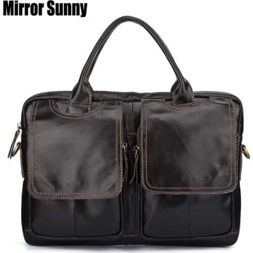 Мужские кожаные портфели MIRROR SUNNY China At AliExpress