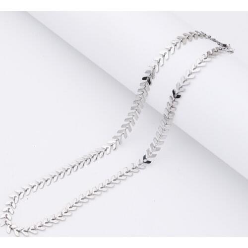 Fashion Stainless Necklaces for Women Fishbone Airplane Shape Necklace Flat Chain Choker jewelry Best Gift
