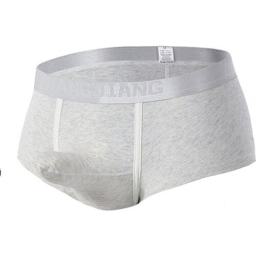 Mens Underwear Low Waist Solid Color Cotton Breathable And Comfortable U Convex Pouch Boxer Pants Boys Underwear