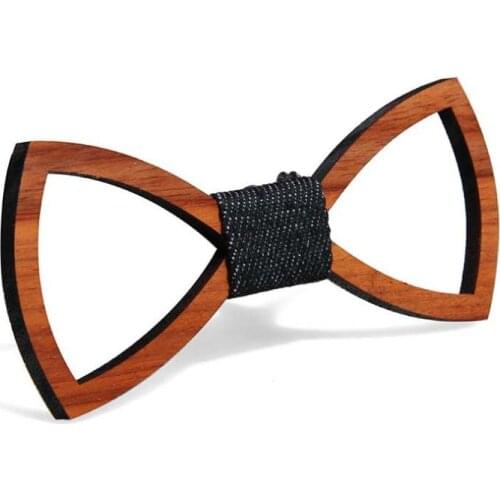 1 unit Men Unisex Hollow Out Carved Retro Wooden Neck Bow Ties Adjustable Strap Vintage