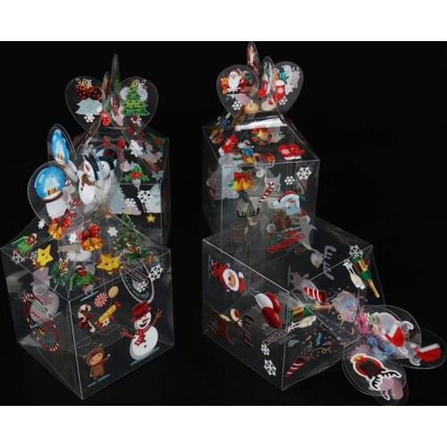 Christmas Gift Boxes Christmas Eve Apple Box Transparent Santa Claus Snowman Xmas Tree Packing Candy Box Decoration Xmas Present