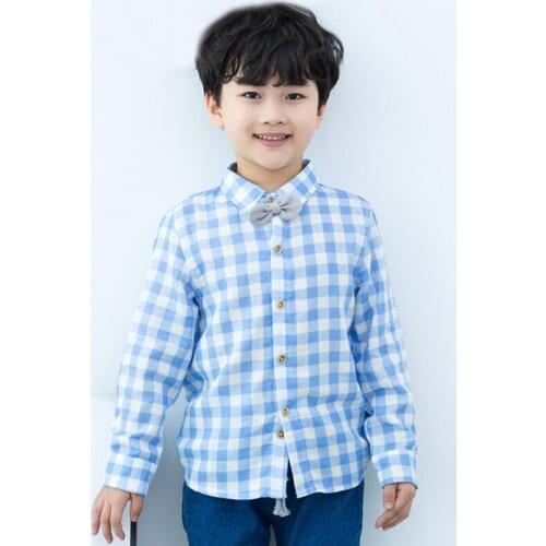 Boys plaid shirt cotton long sleeve shirts 2020 spring autumn baby boy casual shirts kids tops size for 2 3 4 5 6 7 8 years