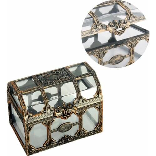 1PCS Plastic Transparent Pirate Treasure Box Storage Organizer for Store Ring Crystal Gem Jewelry Pendant Trinket Home Supplies