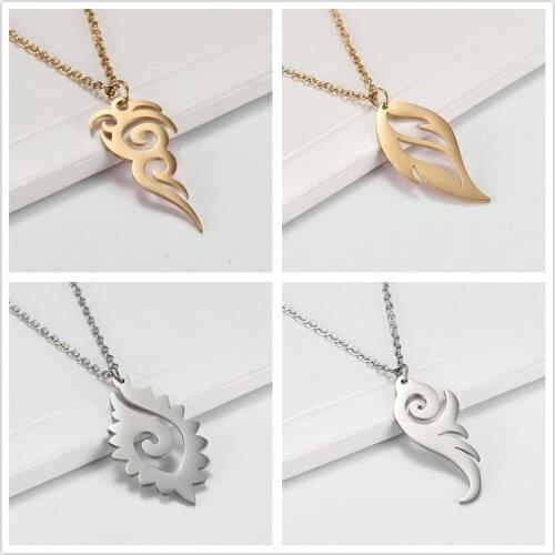 Skyrim Pendant Necklace 316L Stainless Steel Statement Choker Chain Necklaces Jewelry Accessory Gift for Women