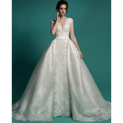 Custom Made 2 Pieces Mermaid Wedding Dresses With Removable Train Vestido De Noiva Sereia Trumpet Gowns China Matrimonio