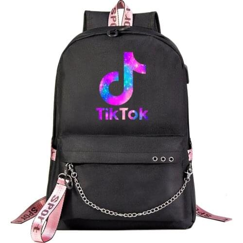 TIK TOK USB Charge Backpacks Capacity School Bag for Teenagers Girls Travel Bagpack Laptop Rucksack Bookbag Mochilas