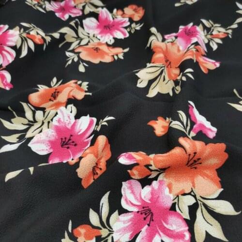 Print Thick Chiffon Trousers Dress Fabric Seersucker Poly DIY fabric for blouse scarf qualified