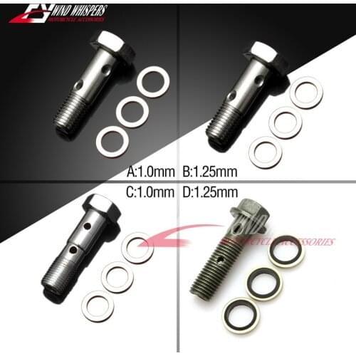 1.0mm/1.25mm Motorcycle Universal Front brake Hydraulic cylinder 2 Holes Brake Pipe Screw For Honda Kawasaki Yamaha Suzuki