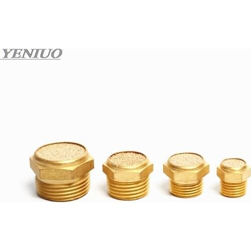 Exhaust muffler male thread M5 1/8" 1/4" 3/8" 1/2" pneumatic plug silencer brass connector for solenoid valve fitting