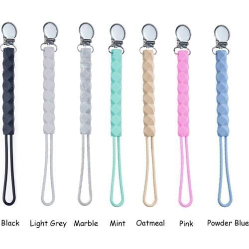 Chengkai 10pcs Silicone Hexagon Pacifier Clips Chain BPA Free DIY Baby Infant Dummy Soother Teething Nursing Sensory Toy Clips