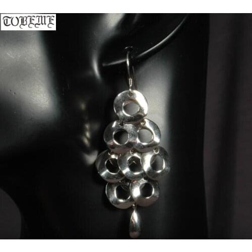 Handmade Nepal 925 Silver Earrings 925 Sterling Bohemia Women Earrings Ethnic Tribal Dangle Earrings