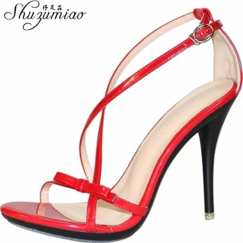 Shuzumiao Female Shoes Sandals Slippers Fashion heels 2020 Women sexy woman Shoes High Heels 11cm Sandals Stilettos big size 42