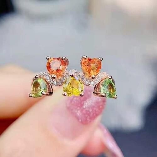 Natural Color Sapphire Real S925 Sterling Silver Ring Fine Fashion Weddings Jewelry For Women MeiBaPJFS