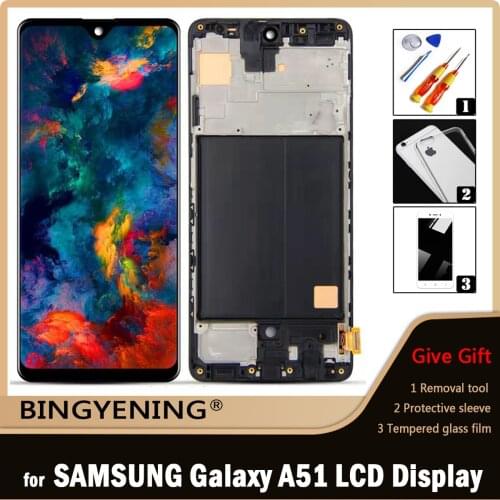 3pcs/5pcs/10pcs For Samsung Galaxy A51 A515 A515F A515F/DS A515FD LCD Display Screen Touch Digitizer Assembly with Frame Replace