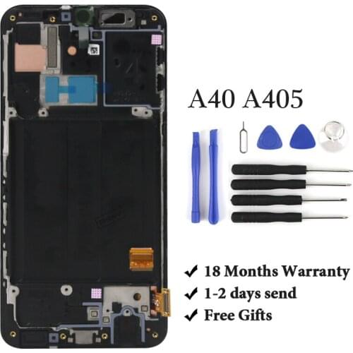 Super OEM For Samsung A40 LCD A405 LCD display touch Screen Digitizer Assembly with frame screen replacement repair parts