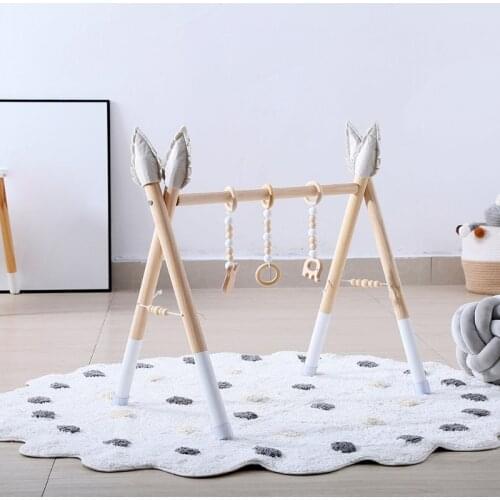1 Set Nordic BPA Free Wooden Baby Gym Frame Nursery Play Sensory Ring-pull Toy Baby Room Decor Newborn Baby Educational Toys