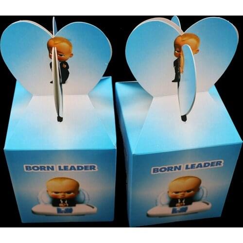12pcs/lot Boss Baby theme gift boxes birthday party decorations Boss party supplies Baby Boss theme candy boxes