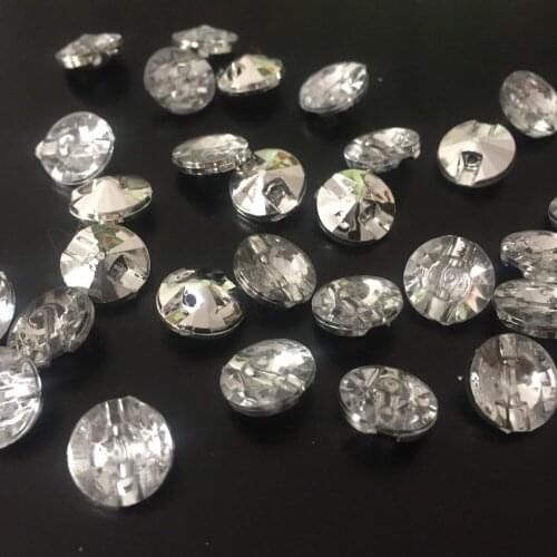 300pcs 10mm Acrylic Clear Shiny Silver Round Buttons Shirt Sewing Transparent Buttton Cardmaking For Scrapbooking