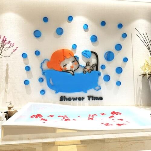 Bathroom toilet acrylic photo wall sticker creative personality 3D stickers bedroom bedside background wall surface decoration
