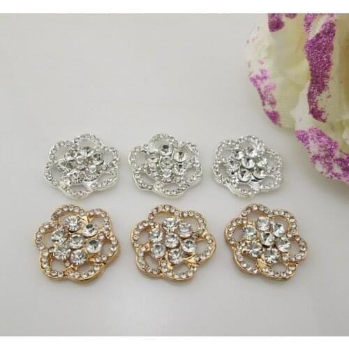 BT211 21mm)5pcs Flatback Rhinestone Buttons Bling Wedding Invitation Craft Embellishments