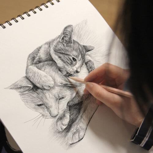 A4 Thick Sketchbook Art Student Special Sketchbook 8k Sketch Paper 16k Blank Picture Book Color Lead Drawing Paper 8 Open