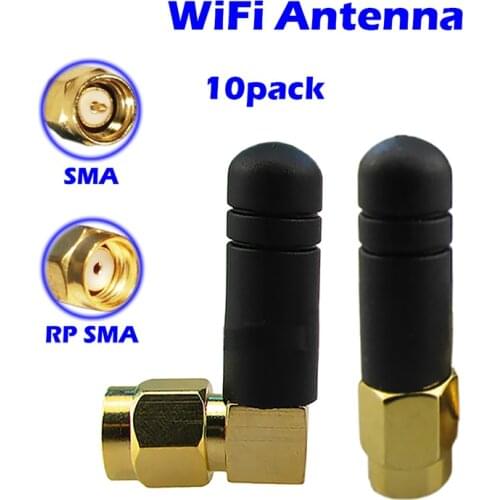 WiFi Antenna 10pack, 2.4GHz 3dbi Rubber Aeria for PCIe Card Booster USB Adapter Modem Network Router Bluetooth ITX Mother Board